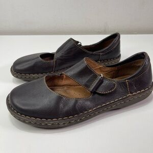 Born Mary Jane Shoes Women 9.5 Brown Leather Comfort Strap Flats Loafers Boho